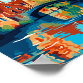 Brugge België vintage reisillustratie Poster (Hoek)