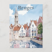 Brugge België Waterverf Schilderij Reizen Briefkaart (Voorkant)