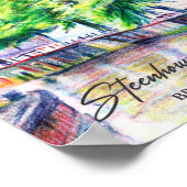 Brugge België Waterverf Schilderij Reizen Poster (Hoek)