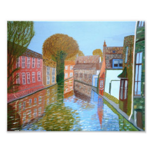 Brugge Canal Foto Afdruk