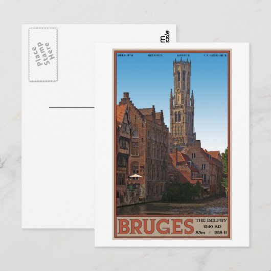Brugge - De Belfry Briefkaart (Voorkant / Achterkant)