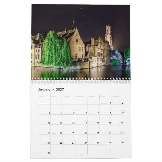 Brugge landschappen kalender (Jan 2027)