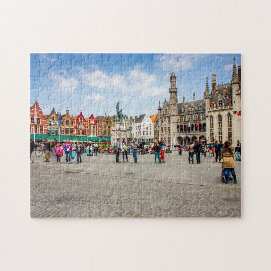 Brugge markt foto plaats legpuzzel (Horizontaal)