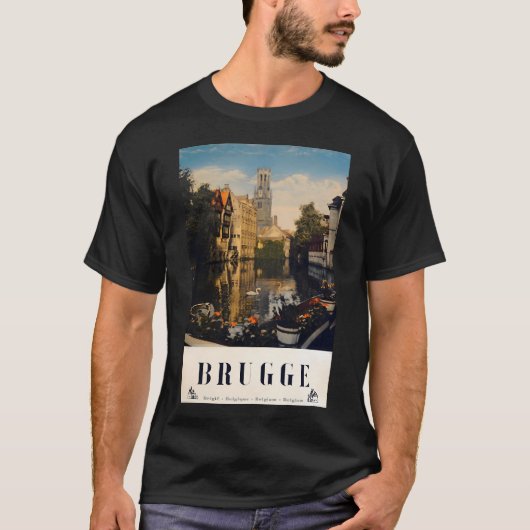 Brugge Retro Poster T-shirt (Voorkant)