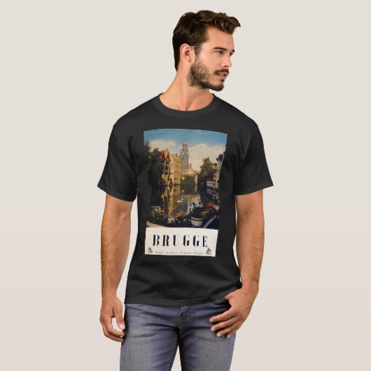 Brugge Retro Poster T-shirt (Voorkant volledig)