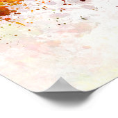 Brugge skyline op waterverf achtergrond poster (Hoek)