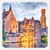Brugge Vierkante Sticker (Voorkant)