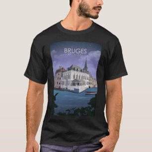 Brugge Vintage Minimal België Travel Poster bij Ni T-shirt