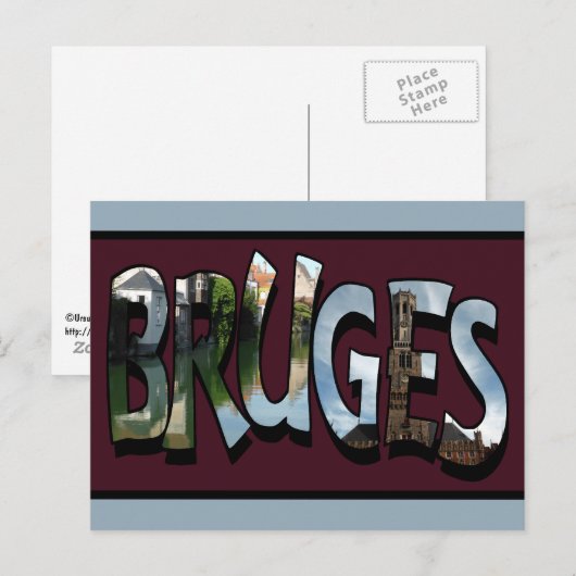Brugge Word Art Briefkaart (Voorkant / Achterkant)