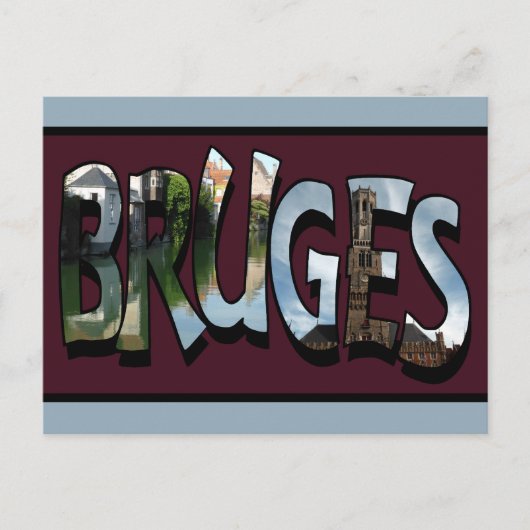 Brugge Word Art Briefkaart (Voorkant)