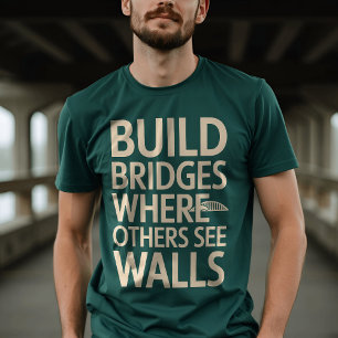 Bruggen bouwen: creatieve typografie t-shirt