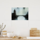 bruggen ontmoeten fantasie landschap poster (Keuken)