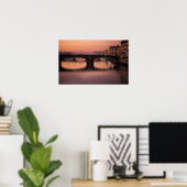 Bruggen over de Arno-rivier bij zonsondergang 2 Poster (Thuiskantoor)