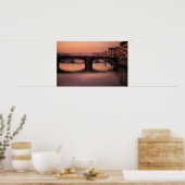 Bruggen over de Arno-rivier bij zonsondergang 2 Poster (Keuken)
