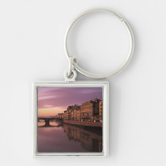 Bruggen over de Arno rivier bij zonsondergang, Sleutelhanger (Voorkant)
