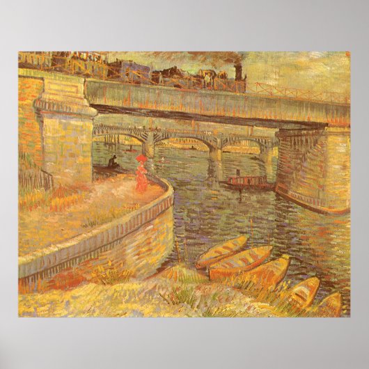 Bruggen over de Seine bij Vincent van Gogh Poster (Voorkant)