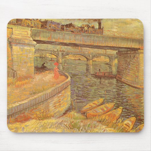 Bruggen over de Seine door Vincent van Gogh Muismat (Voorkant)