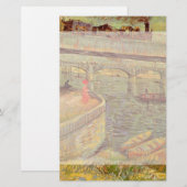 Bruggen over de zegen in Asnieres door Vincent van Briefpapier (Voorkant / Achterkant)