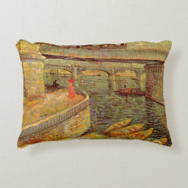 Bruggen over de zegen in Asnieres door Vincent van Decoratief Kussen