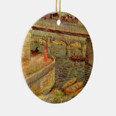 Bruggen over de zegen in Asnieres door Vincent van Keramisch Ornament (Rechts)