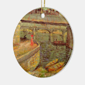 Bruggen over de zegen in Asnieres door Vincent van Keramisch Ornament (Links)