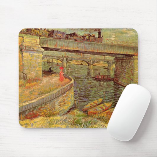 Bruggen over de zegen in Asnieres door Vincent van Muismat (Met muis)