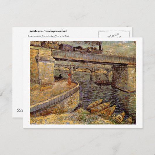Bruggen over Seine in Asnières, Vincent van Gogh Briefkaart (Voorkant / Achterkant)