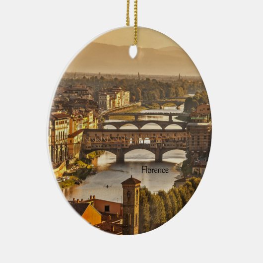 Bruggen van Florence, Italië Keramisch sieraad Keramisch Ornament (Rechts)
