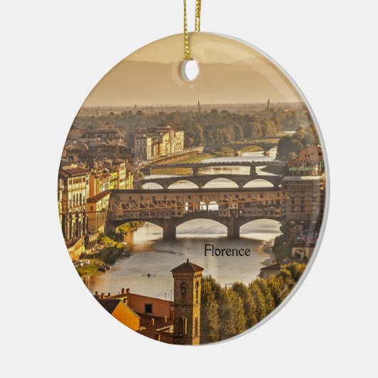 Bruggen van Florence, Italië Keramisch sieraad Keramisch Ornament (Links)