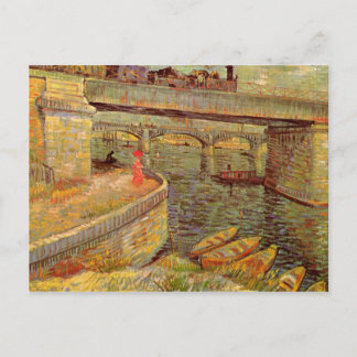 Bruggen van Gogh over de Seine in Asnieres Briefkaart