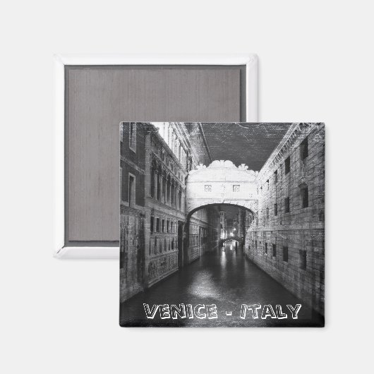 Bruggen van Venetië bij nacht (Fridge Magnet) Magneet (Voorkant / Achterkant)