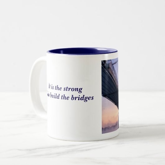 Bruggenbouwers Tweekleurige Koffiemok (Voorkant links)