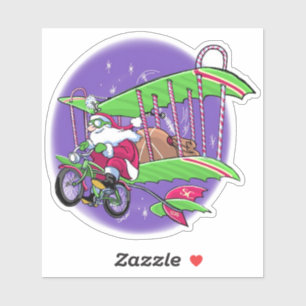 Brugplaat voor kerstfietsen sticker
