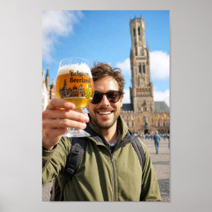 Brugse Bier Toast op Marktplein Poster