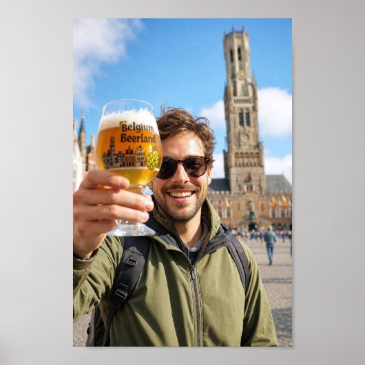 Brugse Bier Toast op Marktplein Poster (Voorkant)
