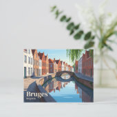 Brugse Grachten België Briefkaart (Staand voorkant)