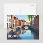 Brugse Grachten België Briefkaart (Voorkant / Achterkant)