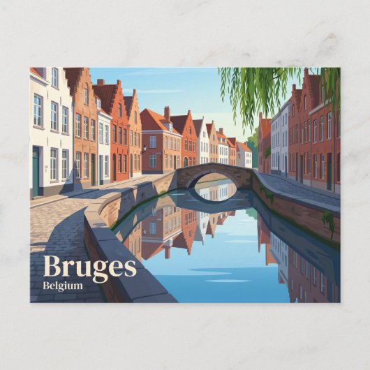 Brugse Grachten België Briefkaart (Voorkant)