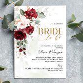 Brugundy Floral Bride als uitnodiging