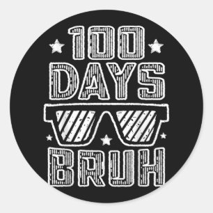 Bruh 100 dagen van school 100e dag van school Sung Ronde Sticker