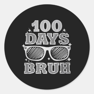 Bruh 100 dagen van school 100e dag van school Sung Ronde Sticker