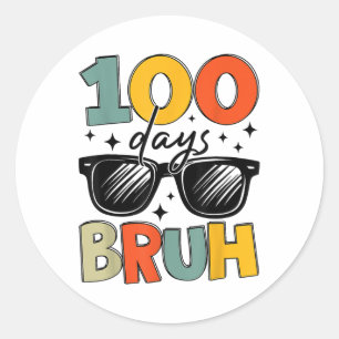 Bruh 100 schooldagen 100e schooldag ronde sticker