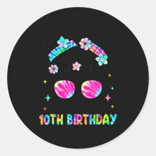 Bruh 10e verjaardag 10-jarige 10e verjaardag meisj ronde sticker