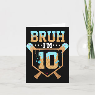 Bruh 10e verjaardag jongen honkbal ijs druppel 10 kaart