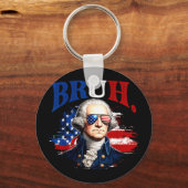 Bruh 4 juli grappige george washington usa vlag sleutelhanger (Voorkant)