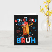 Bruh 4 juli Grappige Hotdog 4 juli Jongens Kaart (Gele Bloem)