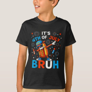 Bruh 4 juli jongens Kids Hotdog Grappige vierde ju T-shirt