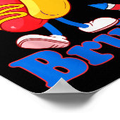 Bruh 4th of July Funny Hot Dog Patriottische Tiene Poster (Hoek)