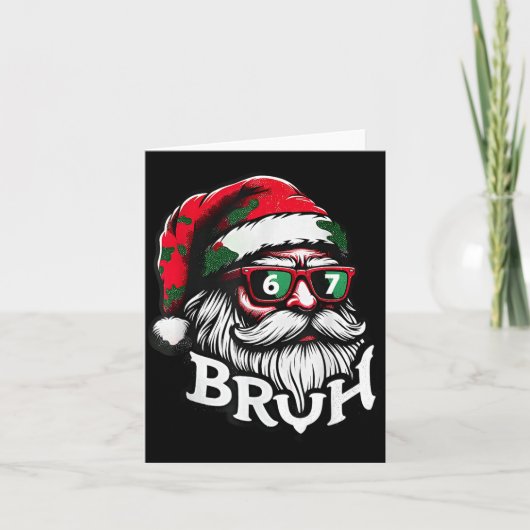Bruh 67 Christmas Funny Six Seven Meme Santa Claus Kaart (Voorkant)