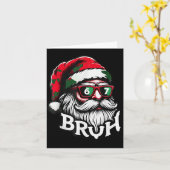 Bruh 67 Christmas Funny Six Seven Meme Santa Claus Kaart (Gele Bloem)